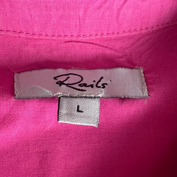 Rails Arlo Button Down in Azalea Women's Size Large Cotton Poplin Tencel - Picture 4 of 8